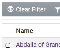 Clear Filter Button